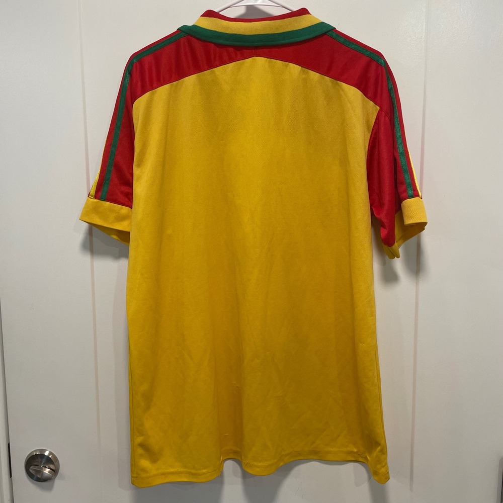 Vintage Rare Adidas Guinea National Team Soccer Jersey Yellow Men 4XL Guinee FGF - Picture 3 of 6